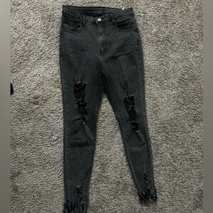 Black ripped jeans